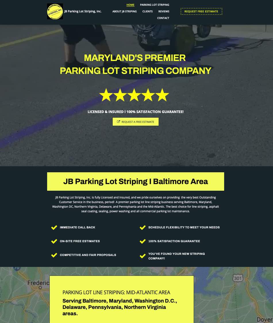 Jb parking lot striping website contractor optimize